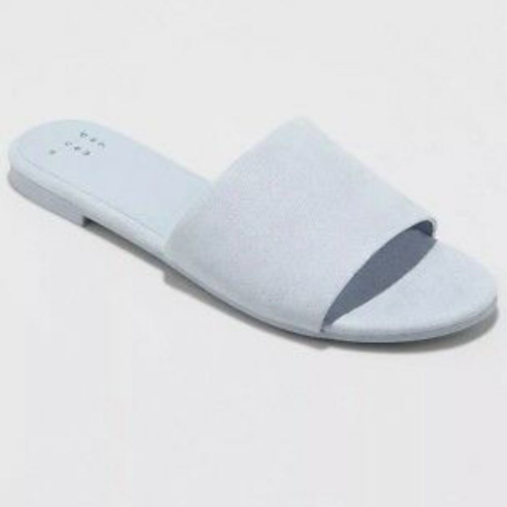 Blue slide on sandals